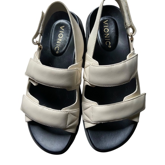 Vionic Sandals Marselle Women's Adjustable Lug Comfort Dad Cream 6 - Picture 2 of 13